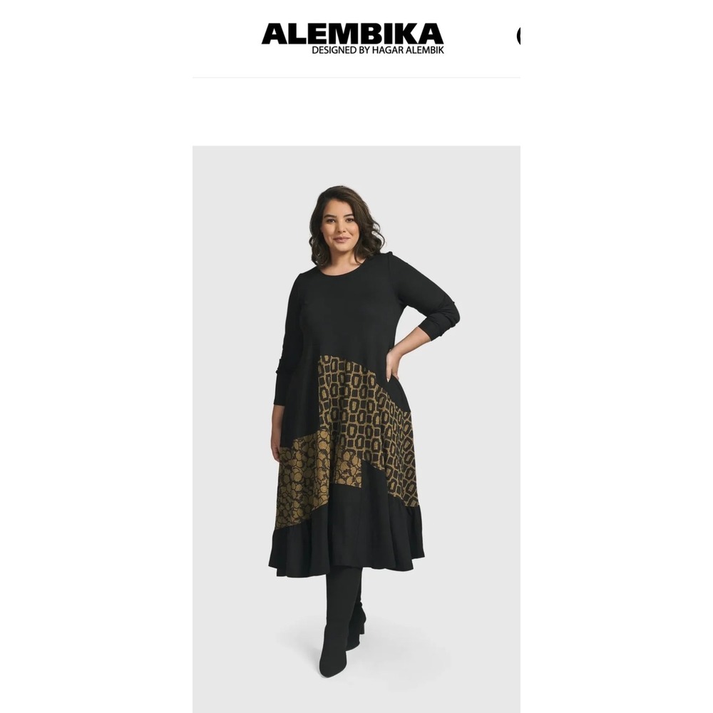 ALEMBIKA Unstoppable Maxi Dress Plus Sz 22 Ochre EUC Lagenlook Designer Luxury